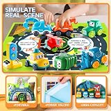 lerrbo 7 Vehicles with Cranes Toy Set for Toddlers Blue Traffic Light 1st view 4