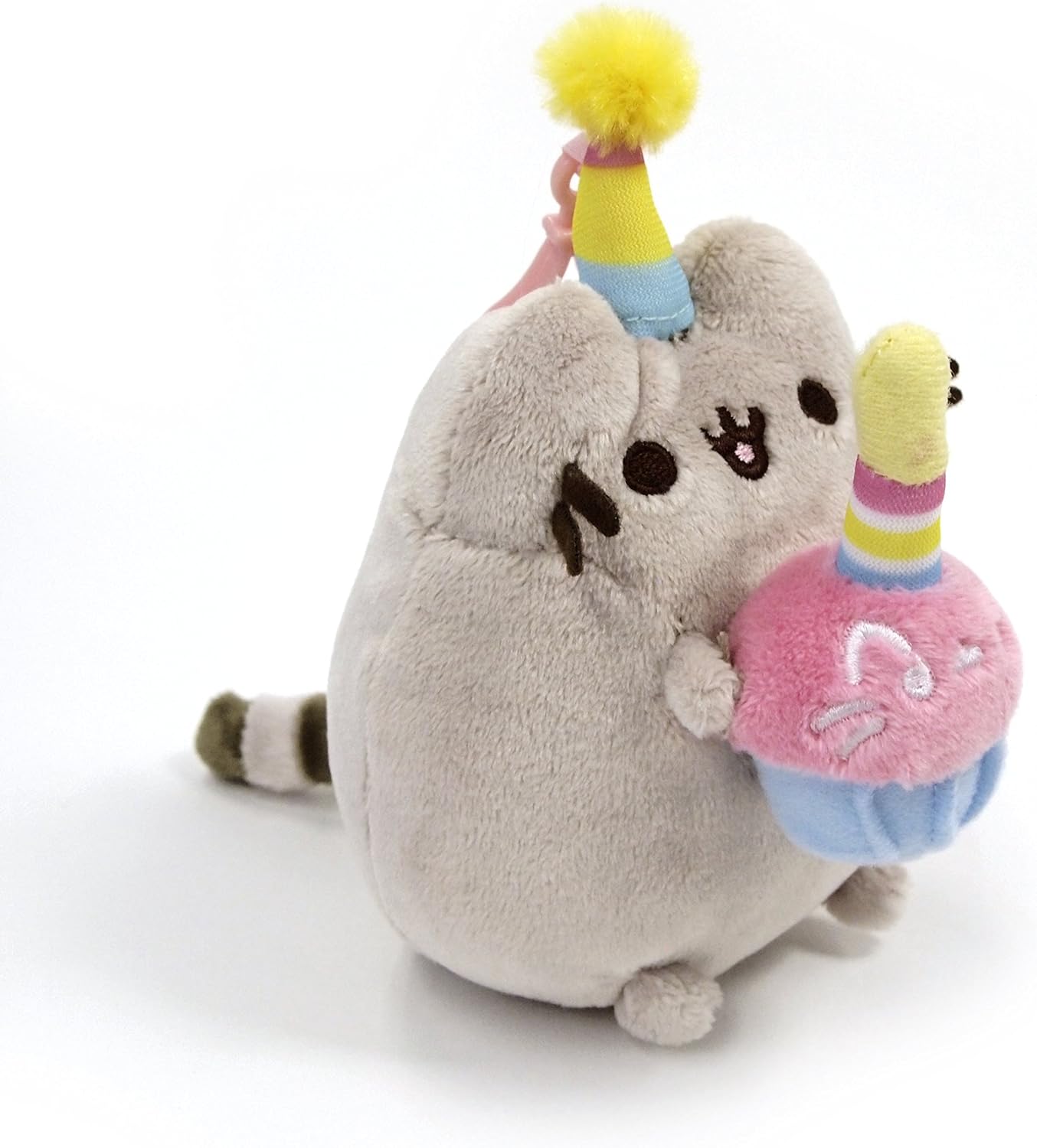 GUND Pusheen Snackable Birthday Cupcake Cat Plush Stuffed Animal Backpack Clip, Gray, 5": Gund: Toys & Games