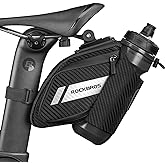 ROCKBROS Bike Saddle Bag Bike Seat Bag with Water Bottle Holder Bicycle Bag Under Seat Waterproof for Road Bike