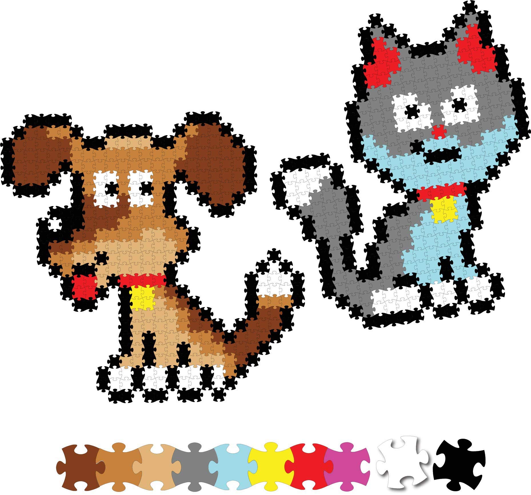 Jixelz 700 Piece Set Playful Pets Pixelated Puzzle Art For Children, Suitable For Boys & Girls Aged 6 Years And Above — image 1