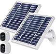 iTODOS Solar Panel Compatible with Arlo Pro and Arlo Pro2 Camera,11.8FT Power Cable and Adjustable Mount(2 Pack, Silver)