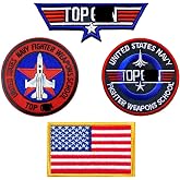【Hook &amp; Loop/Iron On】 4 PCS Top Patches Pilot Morale Patch Military Patches Airsoft Patch Flight Patch for Jackets Tactical Patches for Backpacks - Hook &amp; Loop