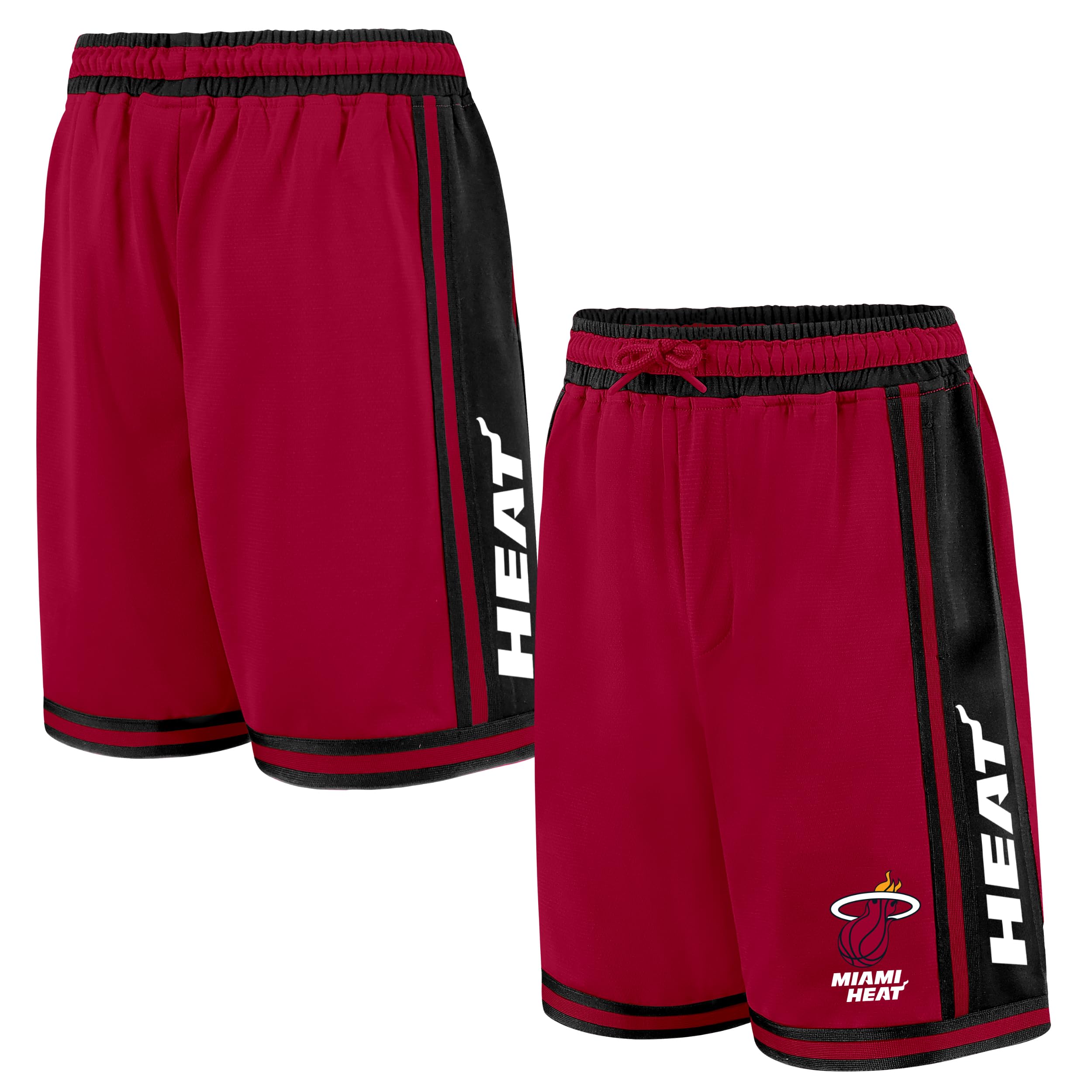 Ultra Game NBA Official Men's Classic Basketball Shorts, Miami Heat, Team Color, Medium Image