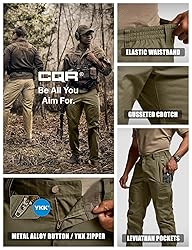 CQR Men's Military Cargo Pants, Water Resistant