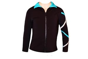 Ice Fire Figure Skating Criss Cross Jacket - Silver/Turquoise