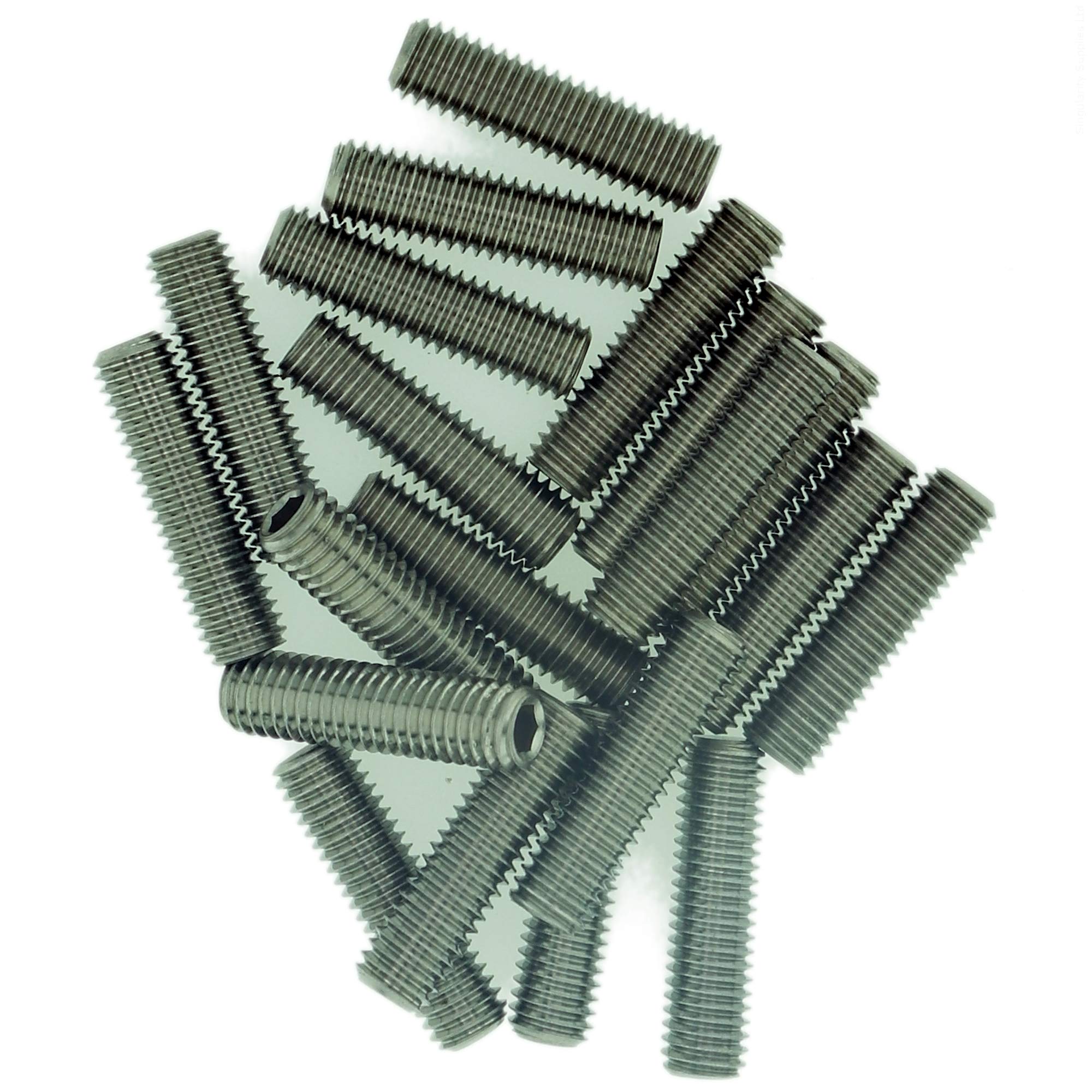 M4 (4mm x 3mm) Hex Socket Grub Screw (Flat Point) - Stainless Steel (A2) (Pack of 20)