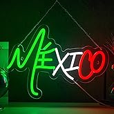 Mexico Neon Sign MEX Neon Sign for Wall Decor The United Mexican States USB Dimmable LED Neon Lights for Taco Party Beer Bar Kitchen Restaurant Home Pub Party Man Cave Club Shops Hotel Store Business Gift