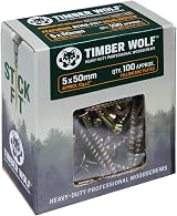Timber Wolf TW50050 Woodscrews 5.0 x 50mm Zinc Yellow Box of 100