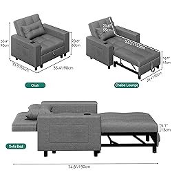 YITAHOME Sleeper Chair Bed for Adults, 3-in-1