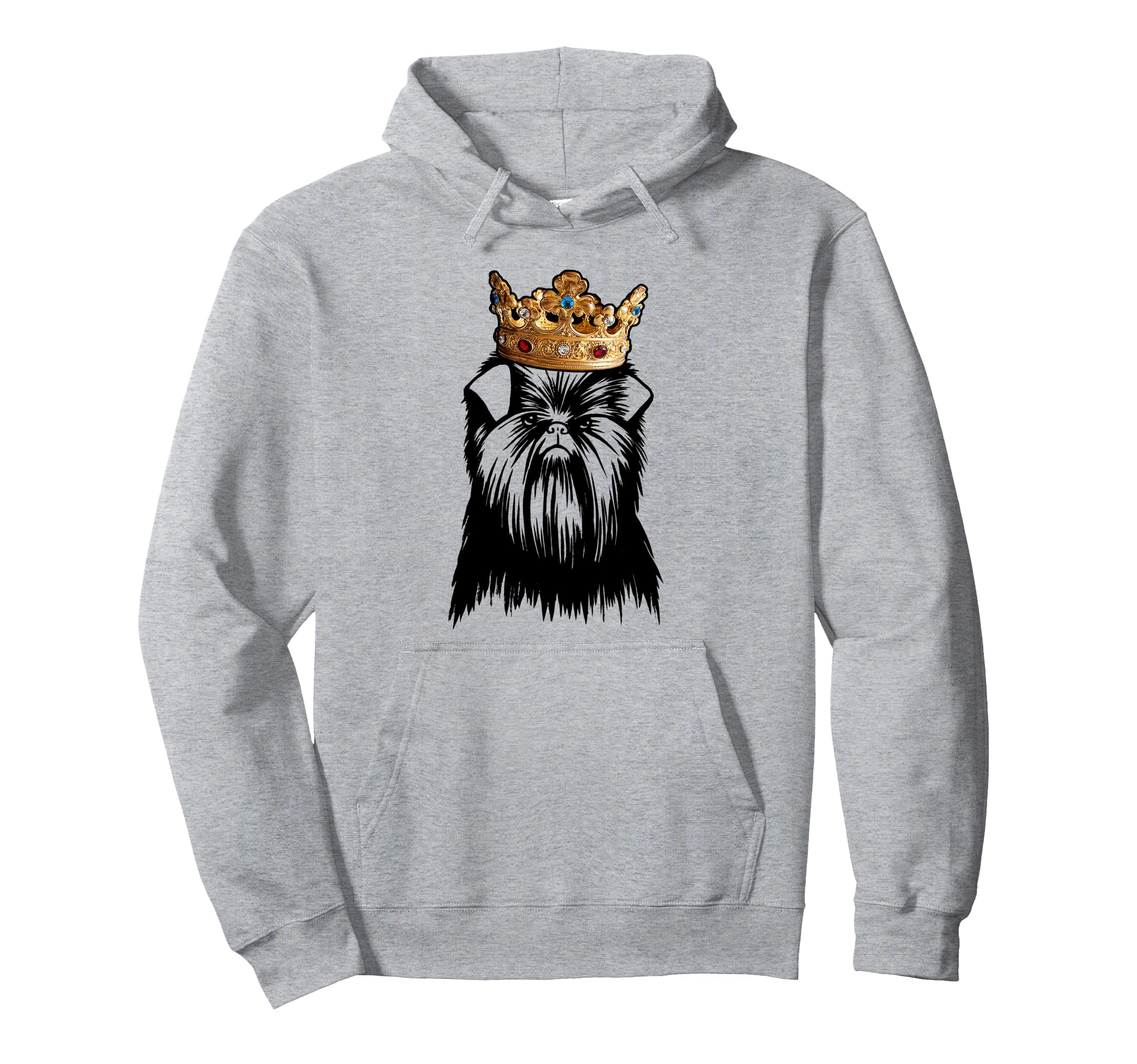 Affenpinscher Dog Wearing Crown Pullover Hoodie
