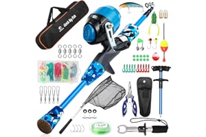 TINYUNICORN Kids Fishing Pole Kit Set，Portable Telescopic Fishing Rod and Reel Combo Full Kits for Boys, Girls, Beginner, Youth