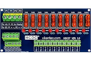 HCDC Screw Mount 10 Position Power Distribution Fuse Module Board, for 5 to 32V