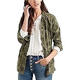 Lucky Brand Women's Long Sleeve Button Up Two Pocket Utility Jacket