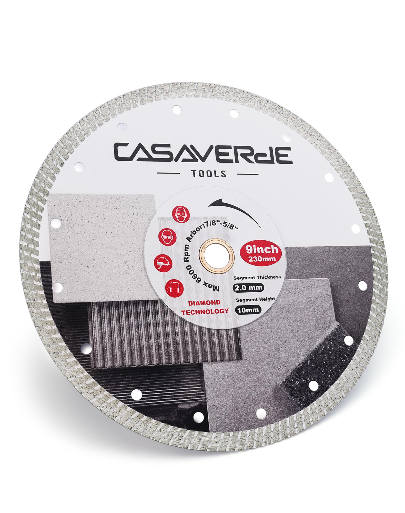 Casaverde 230mm Diamond Cutting Disc Diamond Blade Cut on Porcelain,Ceramics,Granite,Marble,Concrete,Tiles & Stones