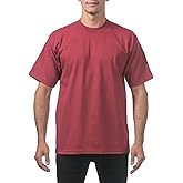 Pro Club Men's Heavyweight Cotton Short Sleeve Crew Neck T-Shirt, Burgundy, X-Large