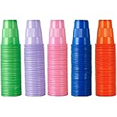 Lilymicky 500 Pack 5 oz Plastic Cups, Disposable Drinking Cups in Assorted Colors Can Be Used As Tasting, Party Tumblers, Jelly Party Shot