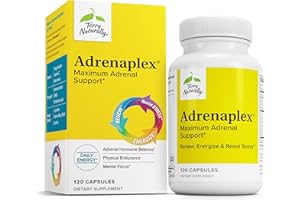 Terry Naturally Adrenaplex - Adrenal Gland Function Supplement - Glandular Support with Vitamins C & B6 - Dietary Supplement to Support Healthy Adrenal Function - 120 Capsules