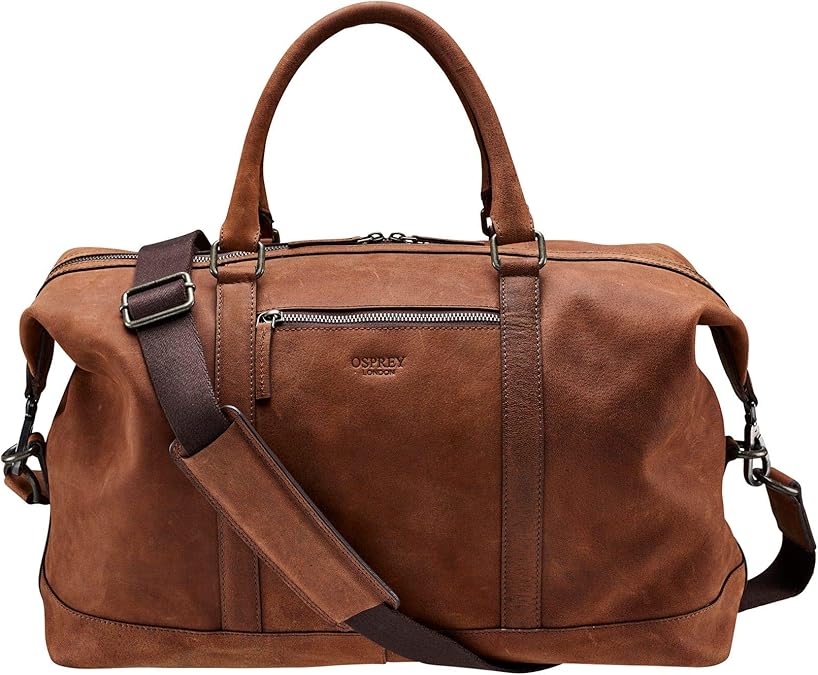 OSPREY LONDON The Clayton Tan Leather Weekender Holdall Amazon.co.uk