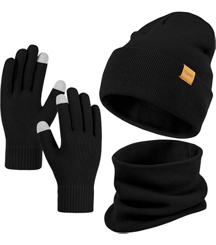 Women Beanie Scarf Gloves Headband Set, Winter Fleece Lined  display picture 2