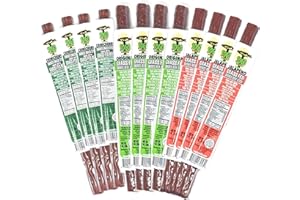 SOGO SNACKS Sugar-Free Beef Jerky Variety Pack, 100% Grass Fed Beef Sticks. Non-GMO. No Added Nitrates, Gluten, Soy, MSG, Dairy or Nuts. Paleo, Whole30, Keto Snack. (4 Original, 4 Chimichurri, 4 Jalapeno, 12-Cnt)