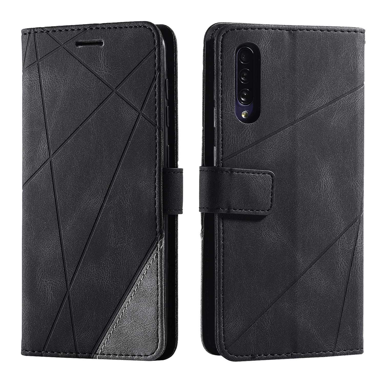 SONWO Case for Galaxy A50 Case, Premium Leather Flip Wallet Case Magnetic Closure Card Slots Kickstand Phone Case for Samsung Galaxy A50, Black