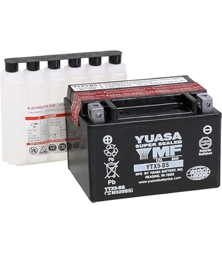 Amazon.com: Yuasa YUAM629B4 YT9B-BS Battery, Multi-Colored