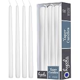 Hyoola 12 Pack Tall Taper Candles - 10 Inch White Dripless, Unscented Dinner Candle - Paraffin Wax with Cotton Wicks - 8 Hour Burn Time