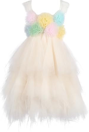 champagne tulle flower girl dress
