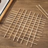 Bestomrogh 100 Pcs Wooden Sticks Balsa Wood 3x3x300mm Craft Dowels view 5