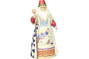 Enesco Jim Shore Heartwood Creek 7 inch Stone Resin Greek Santa Figurine, Multicolor