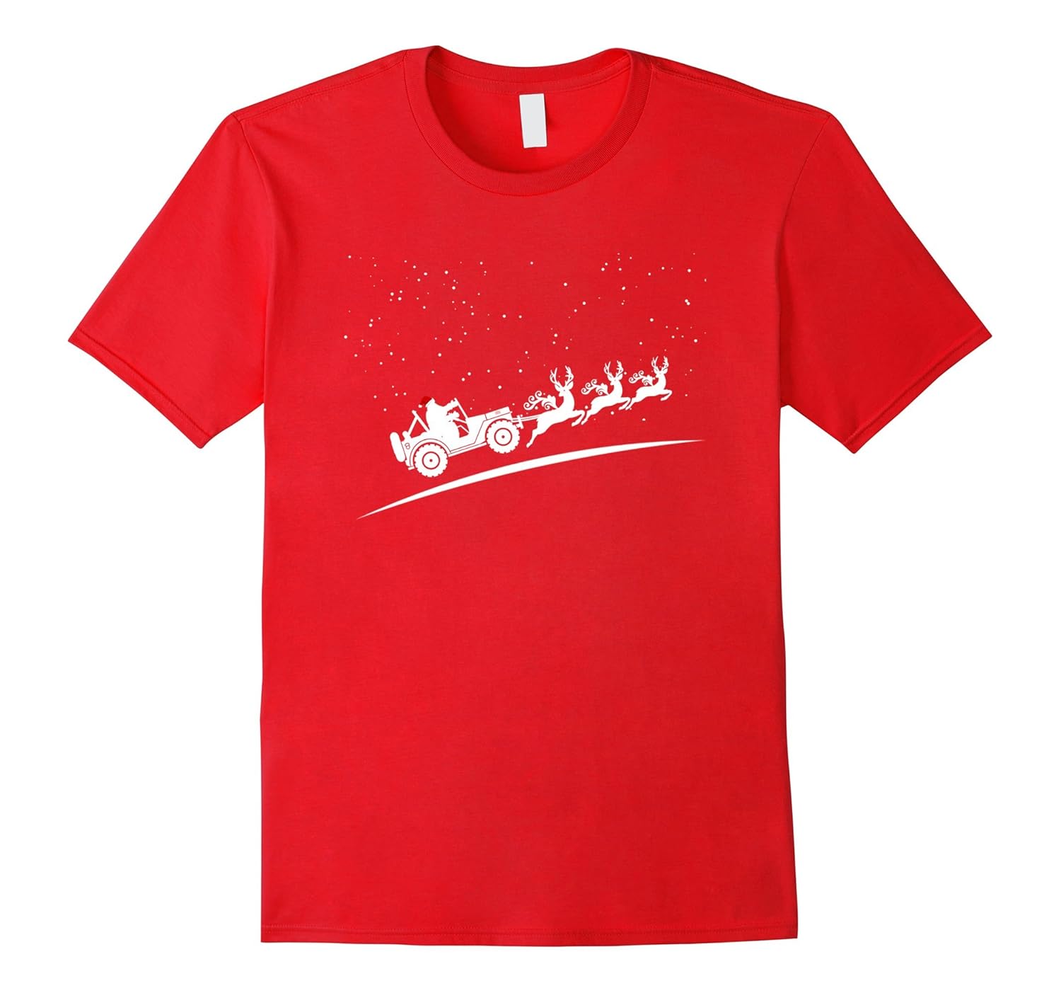 Santa Sleigh Jeep Three Reindeer Christmas Holiday Shirt-ANZ