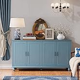 Scurrty Buffet Cabinet with Storage, 62'' Coffee Bar in Kitchen, Buffet with 4 Doors,Sideboard Buffet Cabinet for Dinning Roo