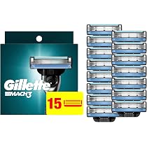 Amazon.com: Gillette Mach3 Razor Refills for Men, 15 Razor Blade ...