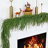 Christmas Garland for Mantle, Norfolk Pine Garland Artificial Greenery Garlands for Table, Wall, Mantle, Indoor, Outdoor Christmas Decorations(1 PCS, 6 FT)