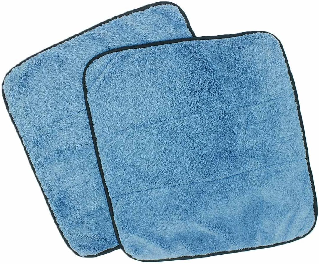 MZQLight Microfiber Car Cleaning Cloth Detailing Towel 800GSM Super Thick 40*45cm 2PCS Blue