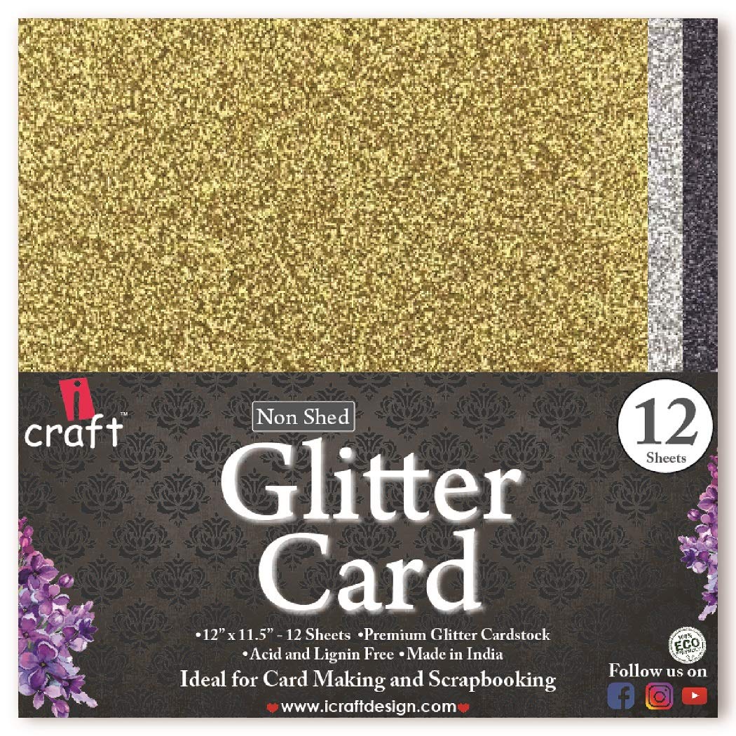 Icraft Glitter Cardstock For Flower Making Scrapbooking Card Making And Many More Amazon In Home Kitchen