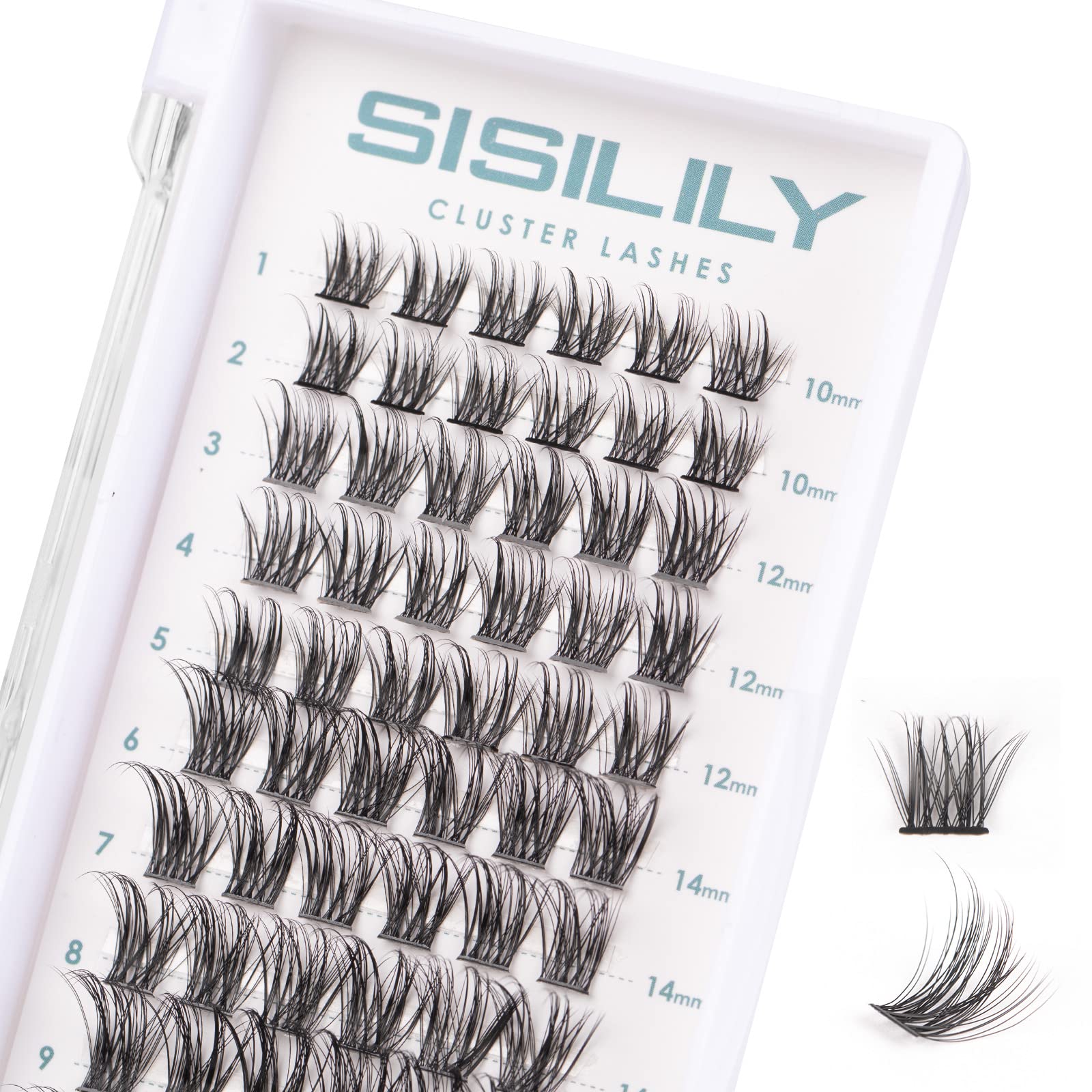 Cluster Lashes SISILILY Individual Lashes 72 Lash Clusters C D Curl Individual Cluster eyelashes DIY Lash Extensions Reusable False Eyelashes Wispy Fluffy 10-16mm Length (DM06-mix)