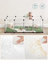 SONGMICS Pet Playpen with Floor Small Animal Enclosure 125x63x42 cm White view 2