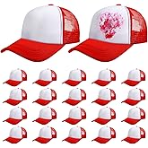 Vabean 24 Pack Sublimation Blank Cap Trucker Mesh Cap Unisex Plain Blank Baseball Hat for DIY Embroidery Sublimation Printing