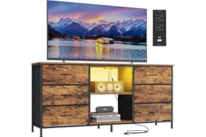 SONGMICS BELLAH Collection - TV Stand for TVs Up to 165 cm, Dresser for Bedroom, Living Room, Chest of Drawers, Steel, 6 Draw