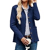 GRACE KARIN Women Casual Cardigan Knit Button Down Jacket Long Sleeve Sweater Blazer with Pockets