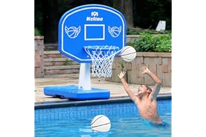 Pool Basketball Hoop Poolside, Large Pool Summer Water Basketball Hoop Game Toys with Lengthen Sturdy Base for Kids Boys Girl