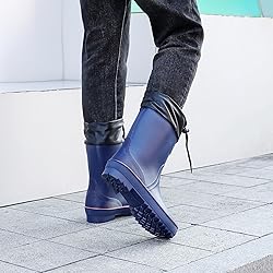 Rain Boots for Men, Waterproof Warm Rubber Boots