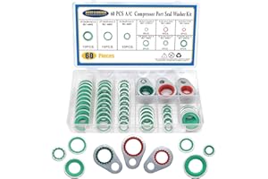 A/C System Compressor Gasket Seals Air Conditioning Compressor Port Seal Washer Kit 60 Pieces Gasket Bonded Seal Assortment