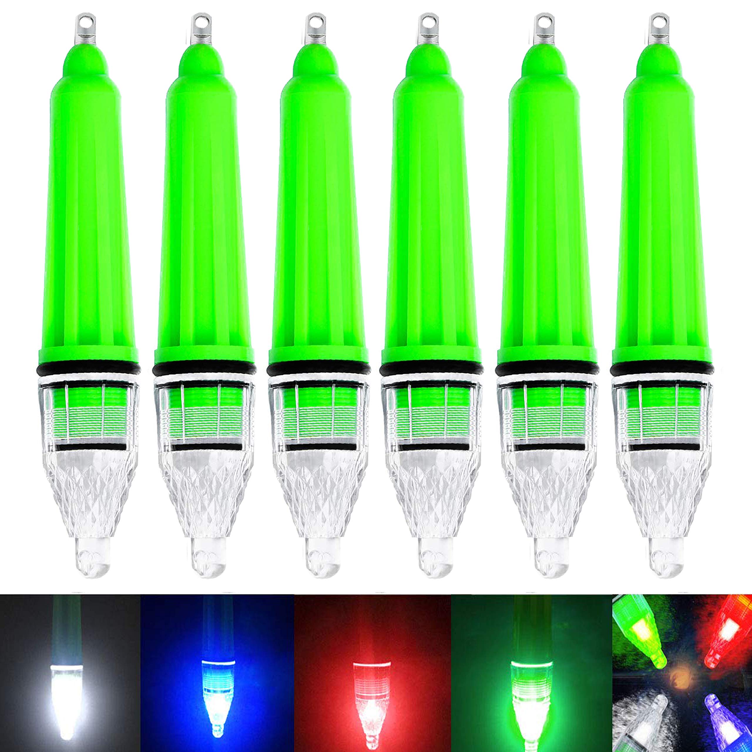 SHADDOCK Underwater Fishing Light Deep Drop Waterproof Night Fishing Lamp 6pcs Attracting Bait Lure Fishing Tools Blinking Light 17cm/12cm(White-17cm)