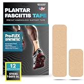Plantar Fasciitis Kinesiology Tape (12 Count) - Arch Support from Premium Waterproof Precut Synthetic Kinesio Tape Strips that Stick Up to 7 Days (Nude, 12 PCS - Synth)