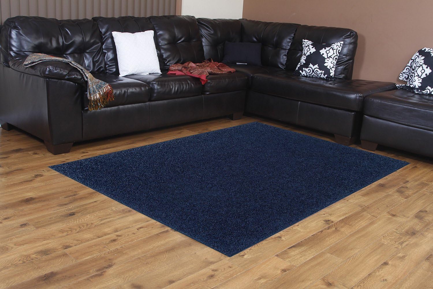 Bright House Solid Color Area Rug, 3' W x 5' L, Navy