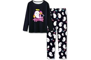 TEBBIS Trendy Tie Dye Spiral Pajamas for Girls 2-Piece Soft Long Sleeve & Pants PJ Set Jammies Size 6-18