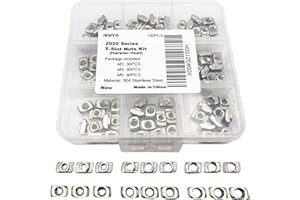 IEUYO M3 M4 M5 T-Nuts for 2020 Aluminum Profiles - 100 Pcs Kit - 304 Stainless Steel Hammer Head T-Slot Fasteners