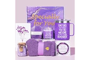 AEENR Birthday Gifts for Women - Best Friends Birthday Gift Baskets - 50th Birthday Gifts for Her - 40th Birthday Gifts Women - Lavender Purple Gifts Set for Sister Mom Grandma Coworker Girlfriend Unique